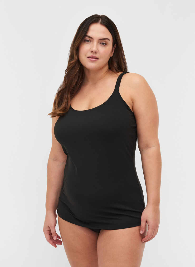 Light Shapewear Top mit verstellbaren Trägern, Black, Model image number 0