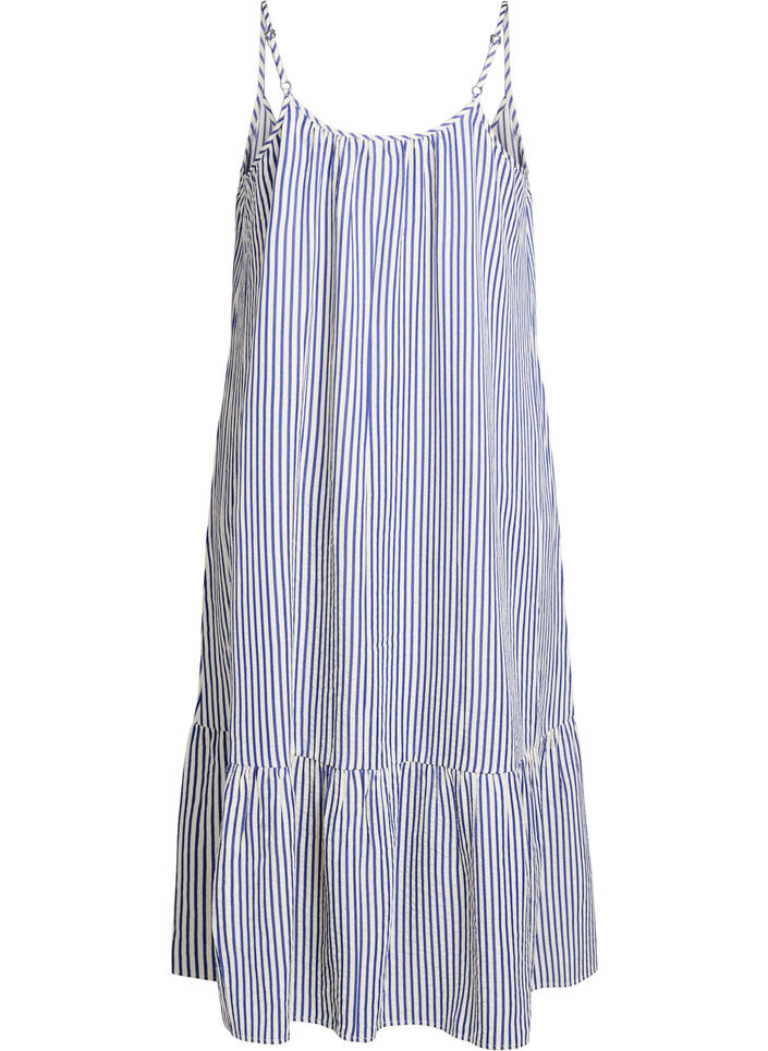 Robe d'&eacute;t&eacute; &agrave; rayures et &agrave; forme en A, Bleu, Packshot image number 1