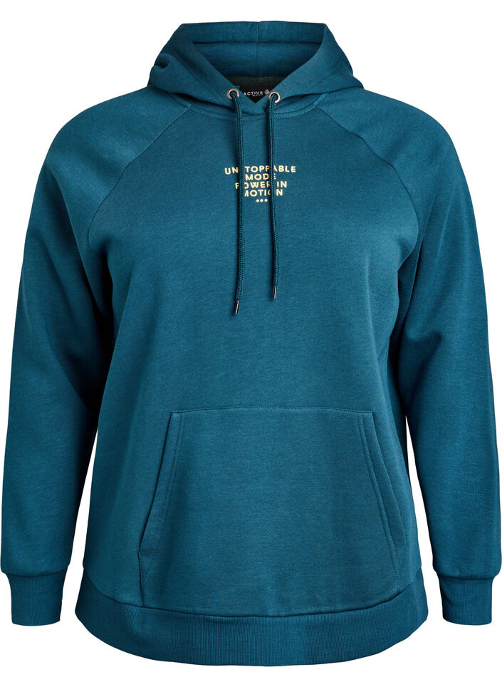 Sweat &agrave; capuche avec motif brod&eacute; devant, Vert, Packshot image number 0