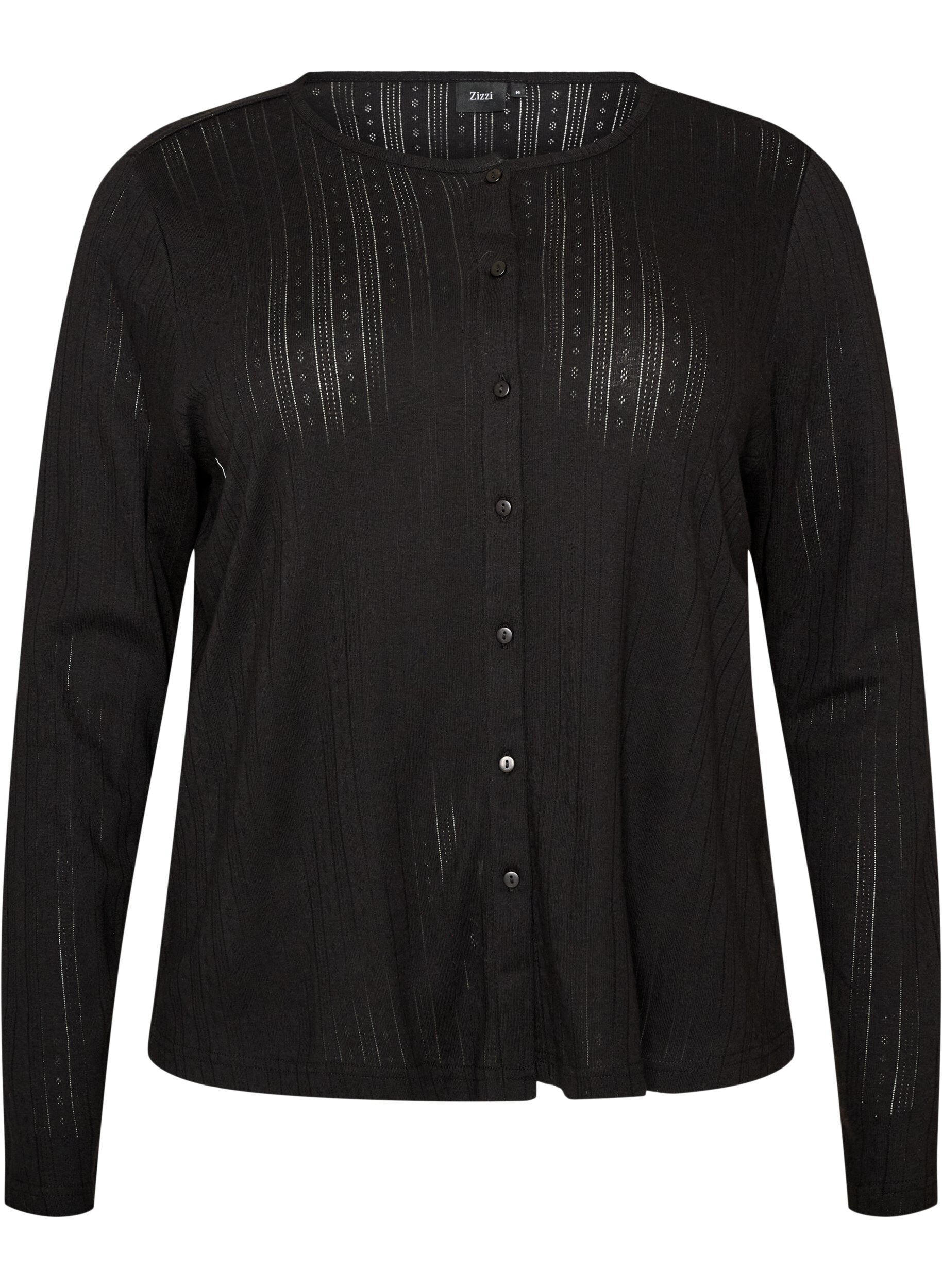Strickjacke aus Bio-Baumwolle mit Lochstickerei
