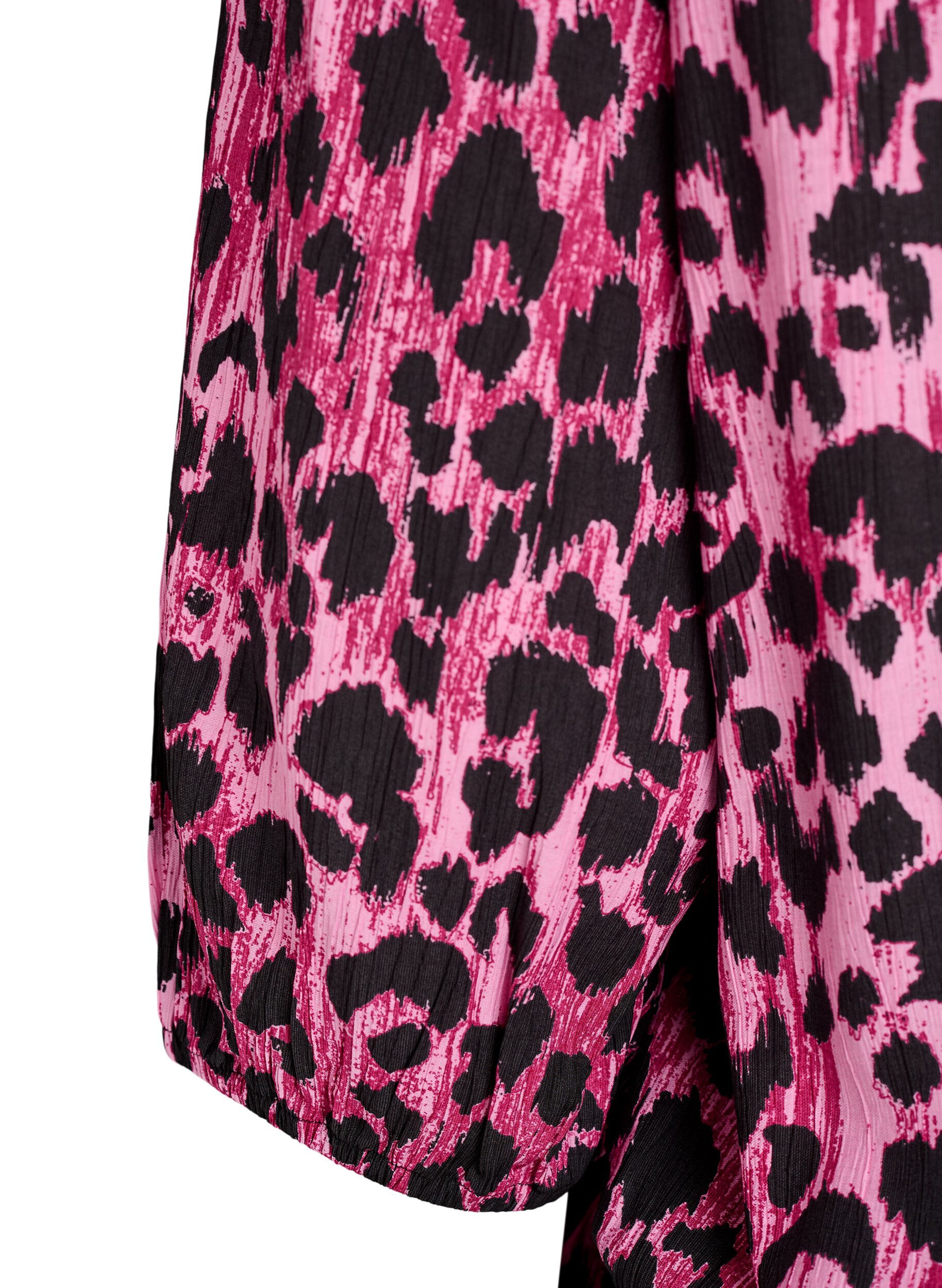 Zizzi Viskosebluse mit 3/4-&Auml;rmeln und Balloneffekt, Pink, Packshot image number 3
