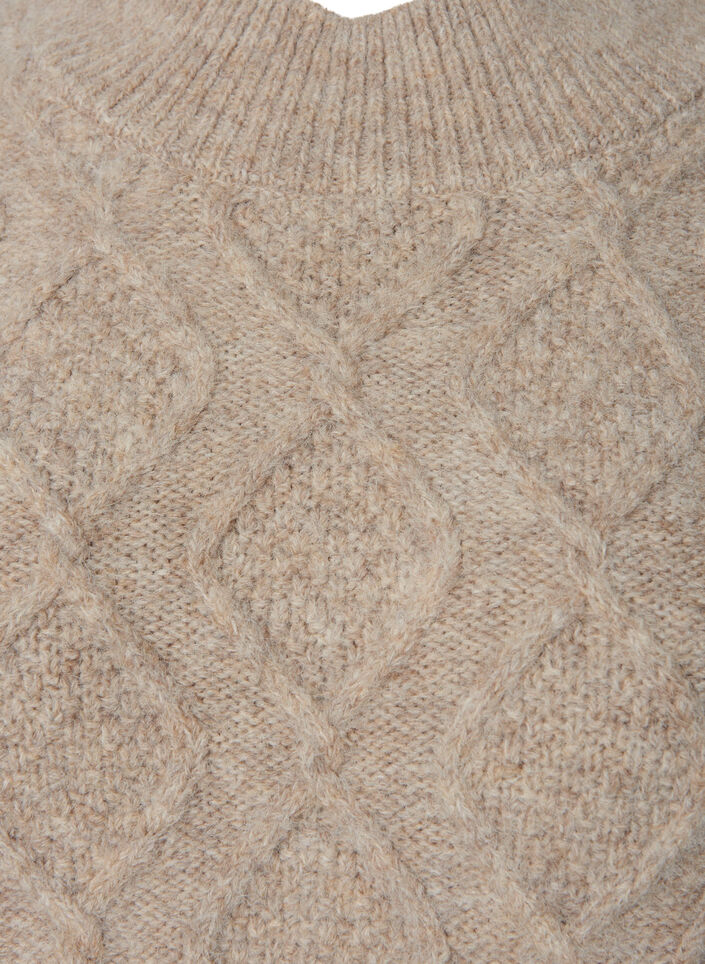 Pull en tricot à motifs avec col roulé, Simply Taupe Mel., Packshot image number 2
