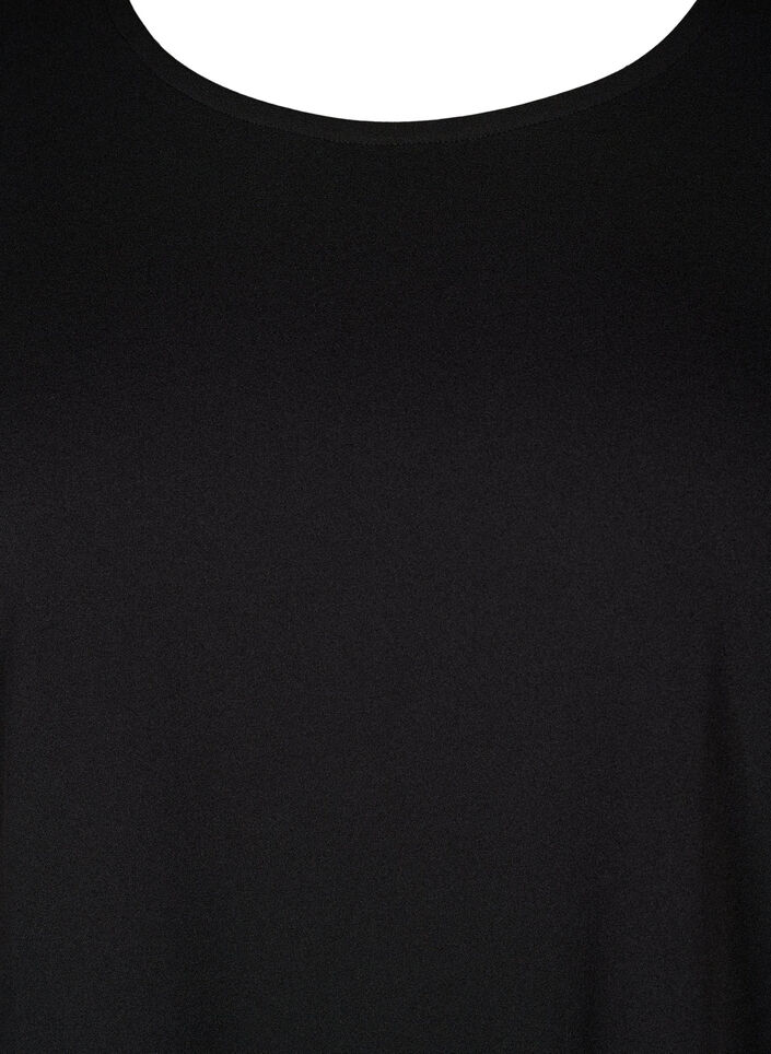 FLASH - Robe trapèze courte avec manches 3/4, Noir, Packshot image number 2