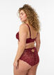 Slip mit Spitze und einem Schleifendetail hinten, Dunkles Bordeaux, Model image number 2