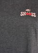 Chemise de nuit &agrave; manches courtes avec imprim&eacute; de texte, Noir, Packshot image number 2