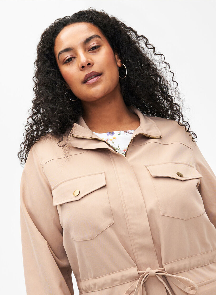 Veste militaire avec cordon à la taille, Lark, Model image number 2