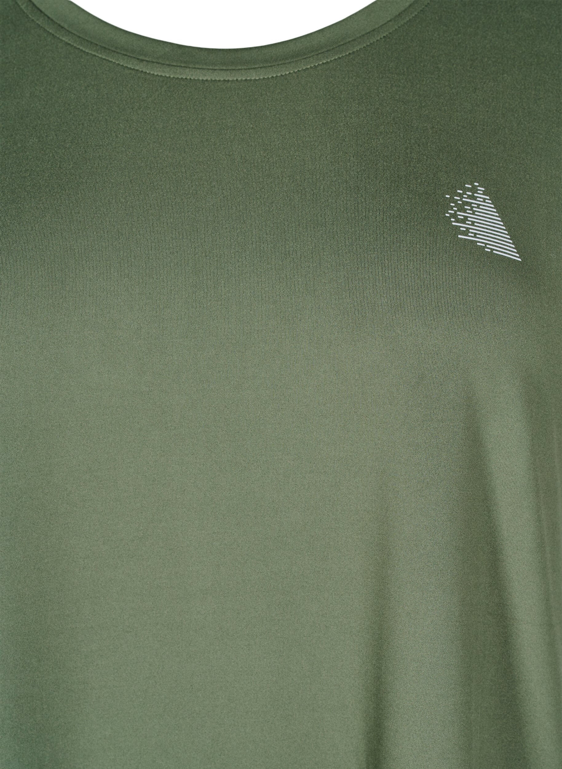 Zizzi T-shirt de sport uni, Vert, Packshot image number 2