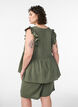 Short ample en mousseline de coton taille haute, Vert, Model image number 2