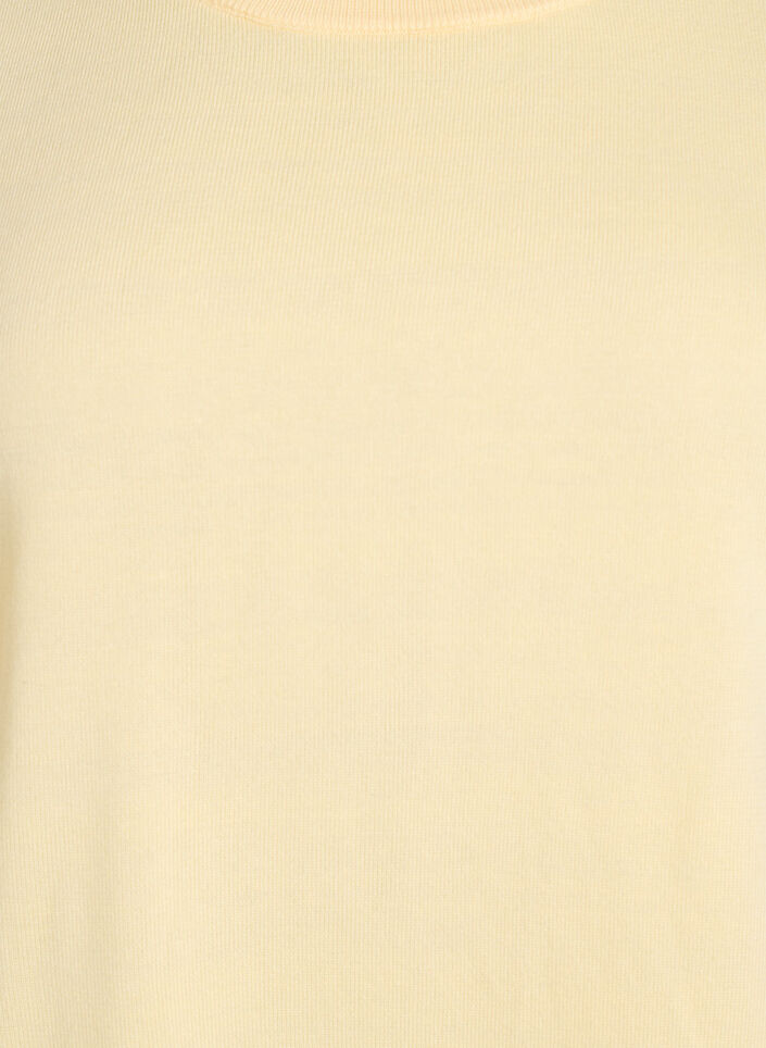 Fein gestrickte Bluse mit kurzen &Auml;rmeln, Gelb, Packshot image number 2