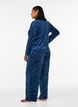 Bas de pyjama en velours avec un imprim&eacute; int&eacute;gral, Bleu, Model image number 1