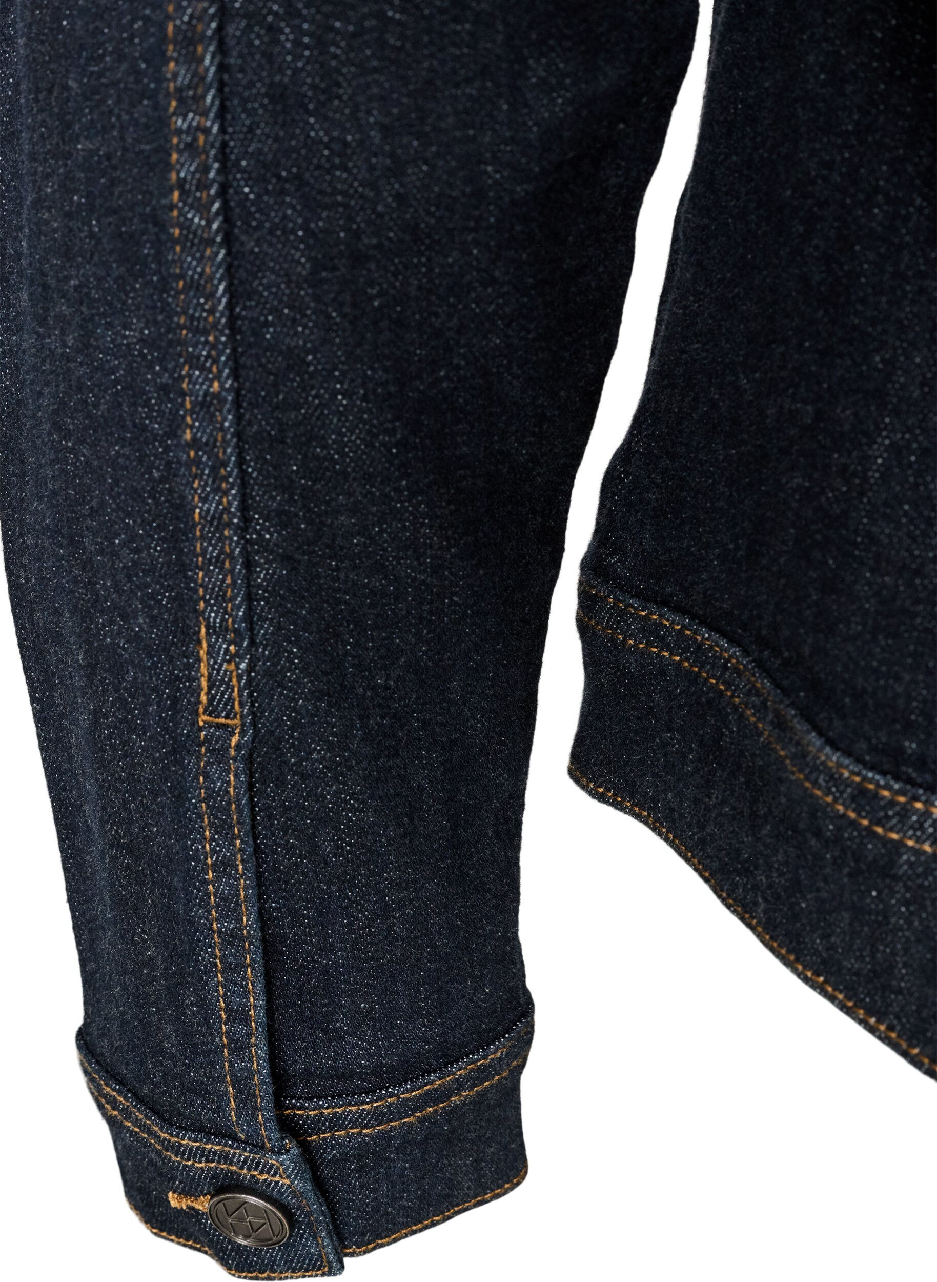 ZizziVeste en jean classique avec surpiq&ucirc;res contrastantes, Bleu, Packshot image number 3