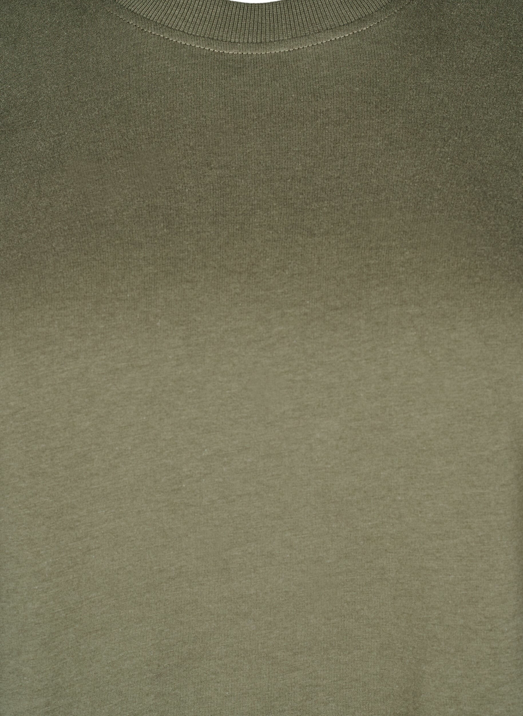 Zizzi Basic T-Shirt aus Baumwolle mit Rundhalsausschnitt, Gr&uuml;n, Packshot image number 2