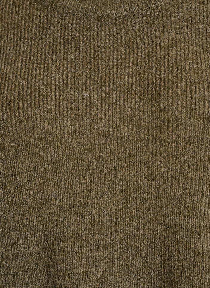 Melierte Strickbluse mit Rundhalsausschnitt, Gr&uuml;n, Packshot image number 2
