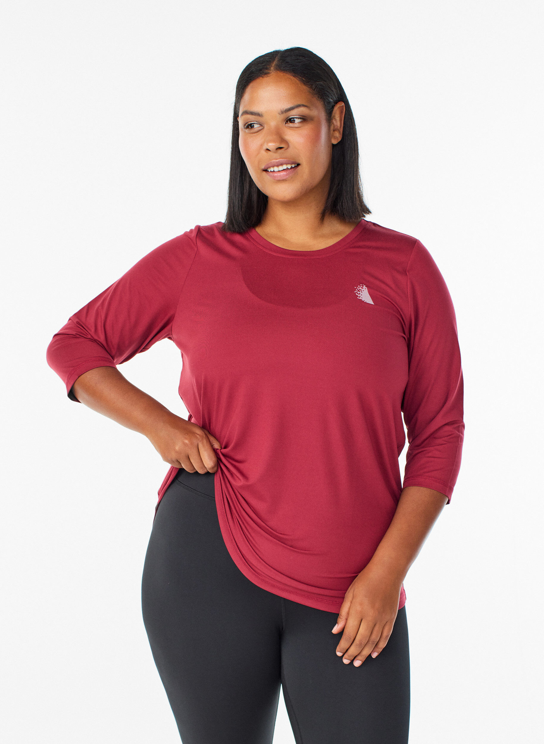 ZizziTrainingsshirt mit 3/4-&Auml;rmeln, Rot, Model image number 0