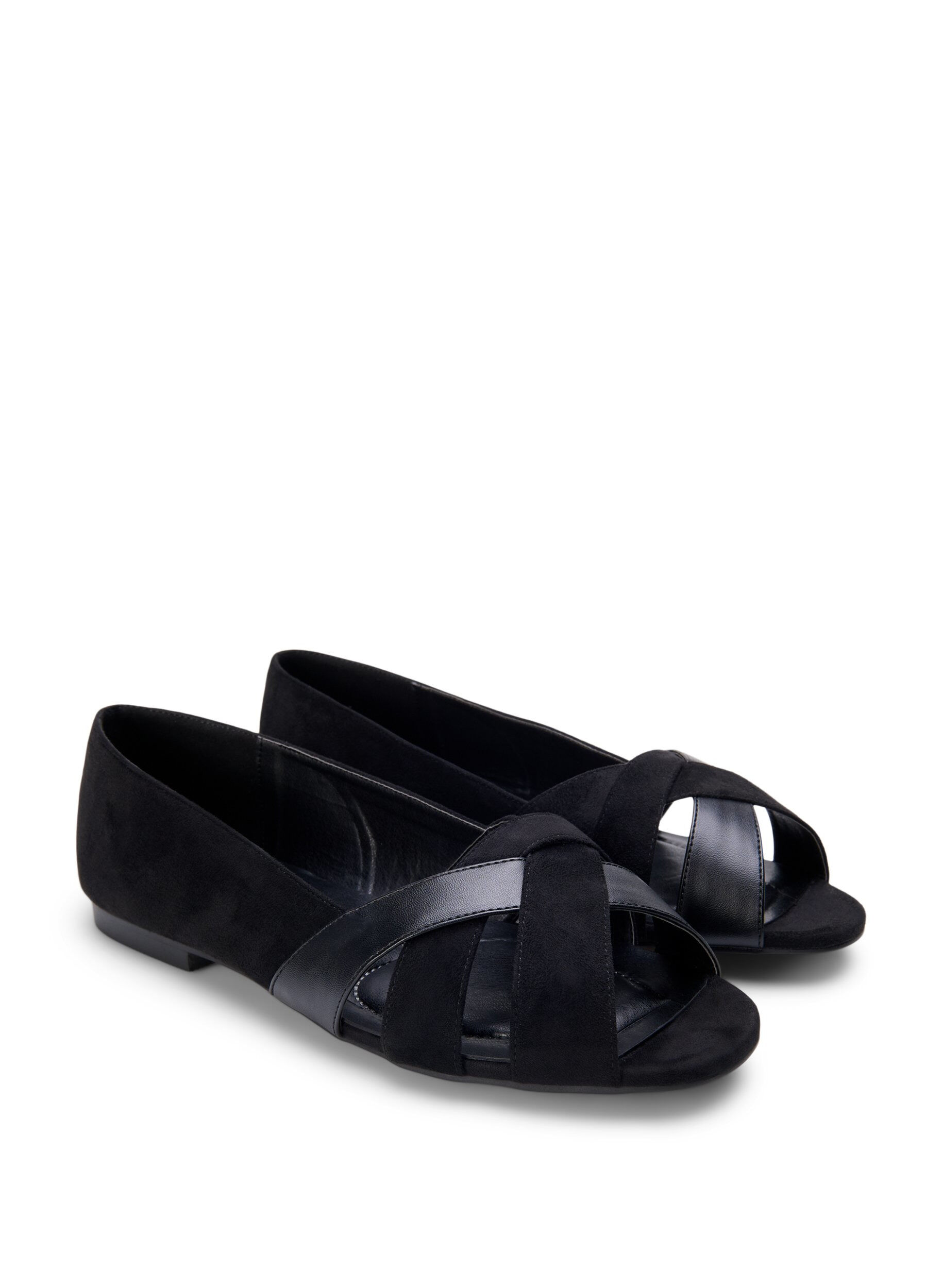 Zizzi Large - Ballerines pointues, Noir, Packshot image number 1