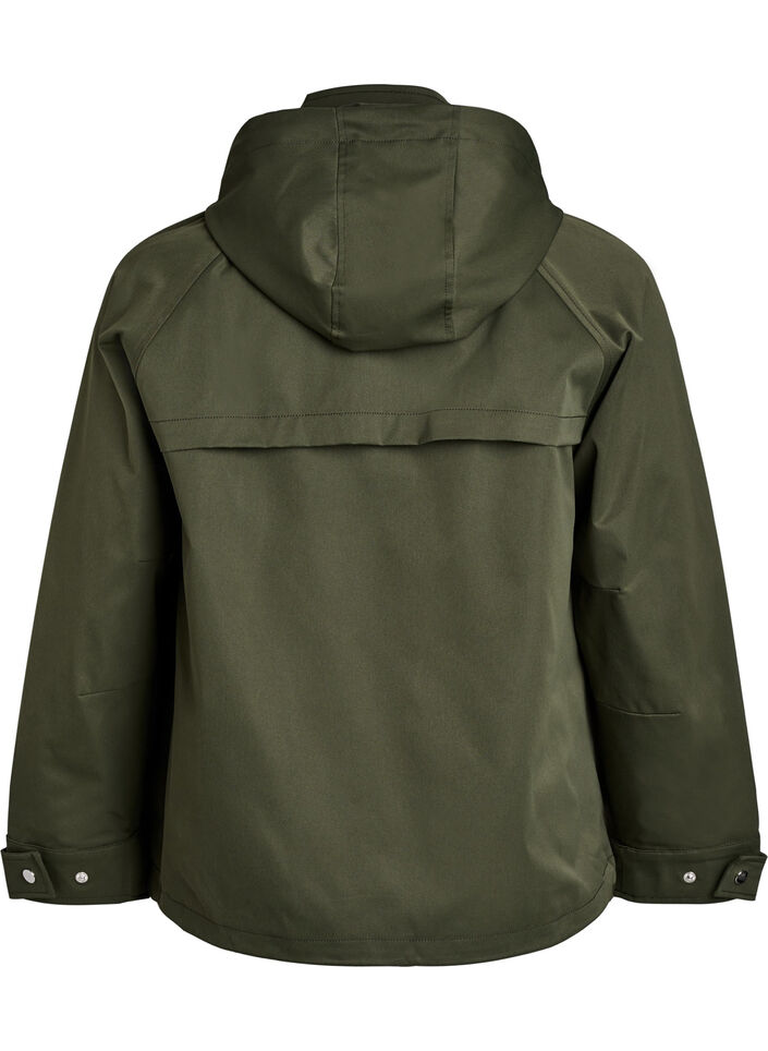 Kurze Fr&uuml;hlingsjacke mit abnehmbarer Kapuze, Gr&uuml;n, Packshot image number 1
