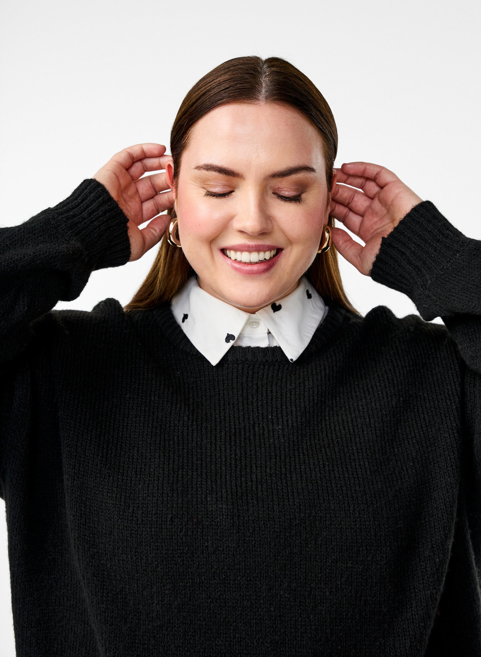 Zizzi Col ample avec des c&oelig;urs brod&eacute;s, White, Image image number 0