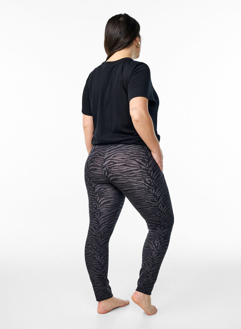 Leggings en viscose avec imprimé, Noir, Model image number 2