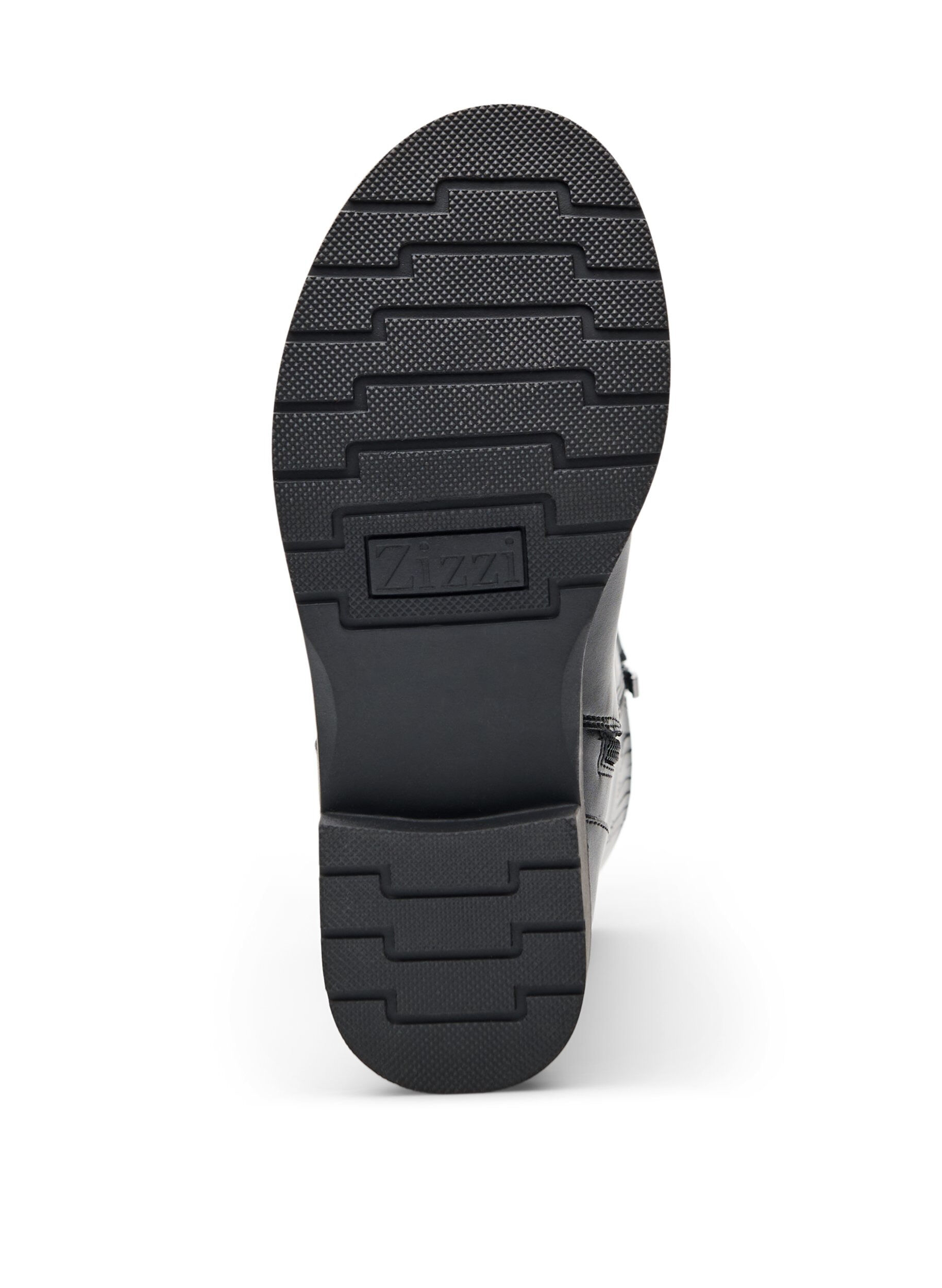 Zizzi Extra-Weite - Hoher Lederstiefel mit dekorativen Schnallen, Schwarz, Packshot image number 4