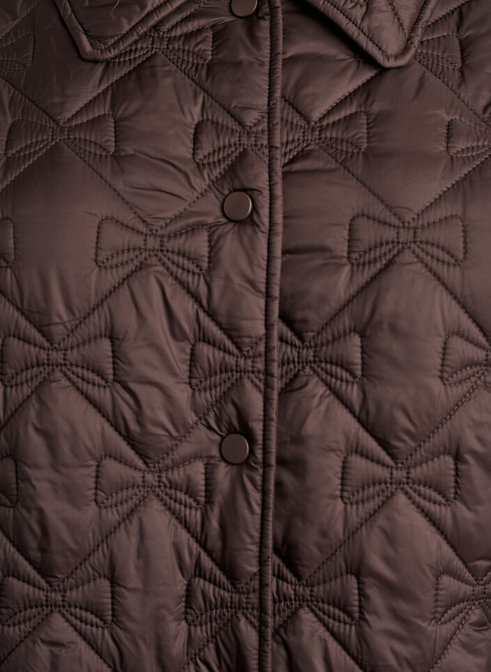 Veste l&eacute;g&egrave;rement matelass&eacute;e &agrave; surpiq&ucirc;res d&eacute;coratives, Marron, Packshot