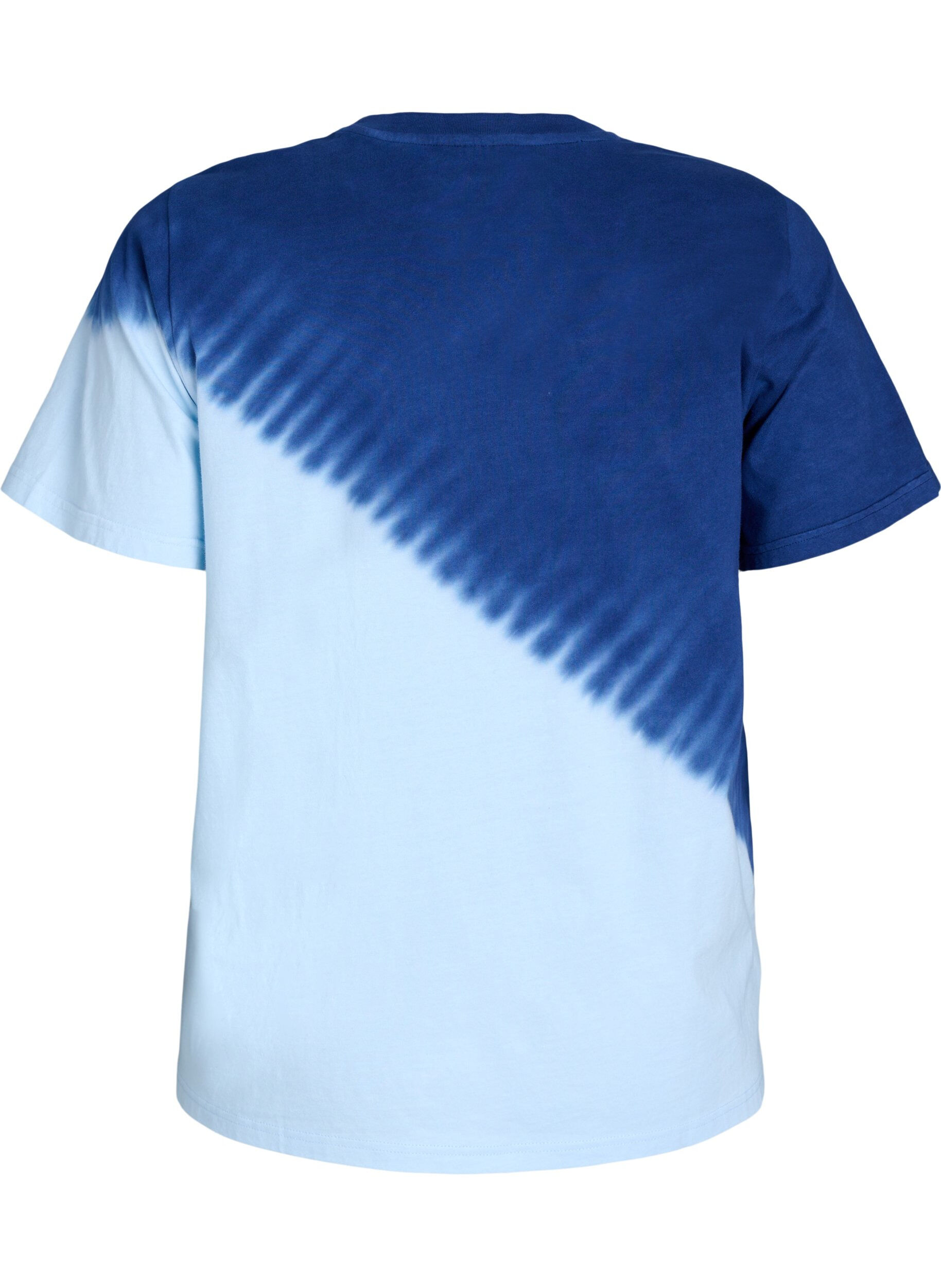 Zizzi T-shirt dip-dye en coton biologique, Bleu, Packshot image number 1
