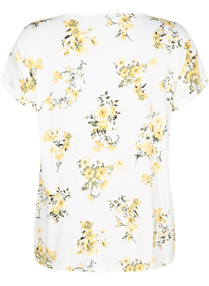 T-shirt avec imprimé floral, Jaune, Packshot image number 1