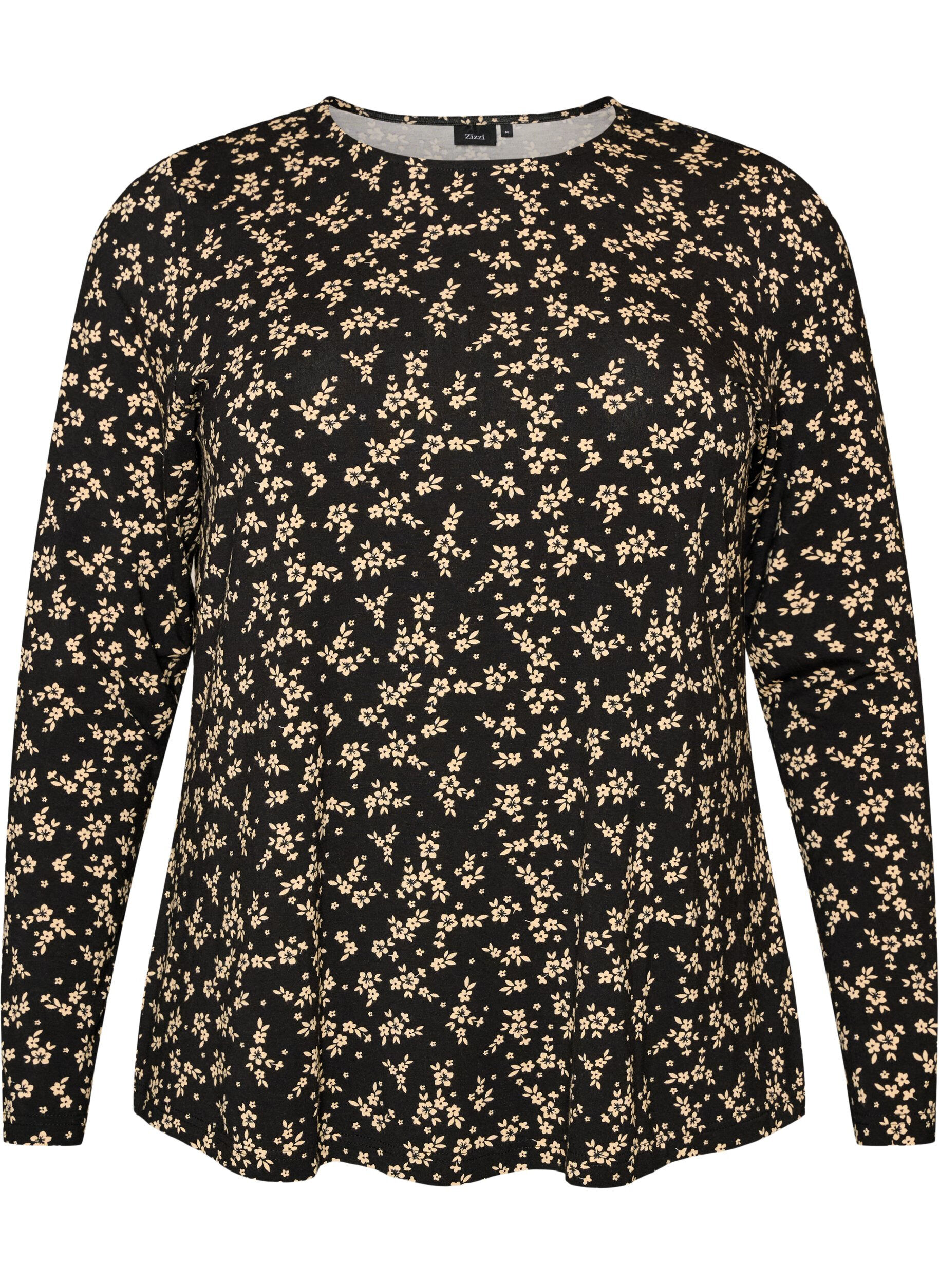 ZizziLang&auml;rmelige Bluse, Schwarz, Packshot image number 0