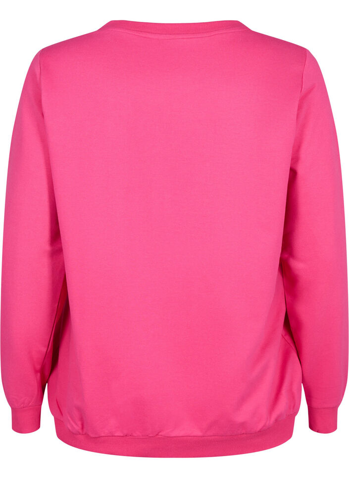 Sweatshirt mit Text, Fuchsia P. W. Reset, Packshot image number 1