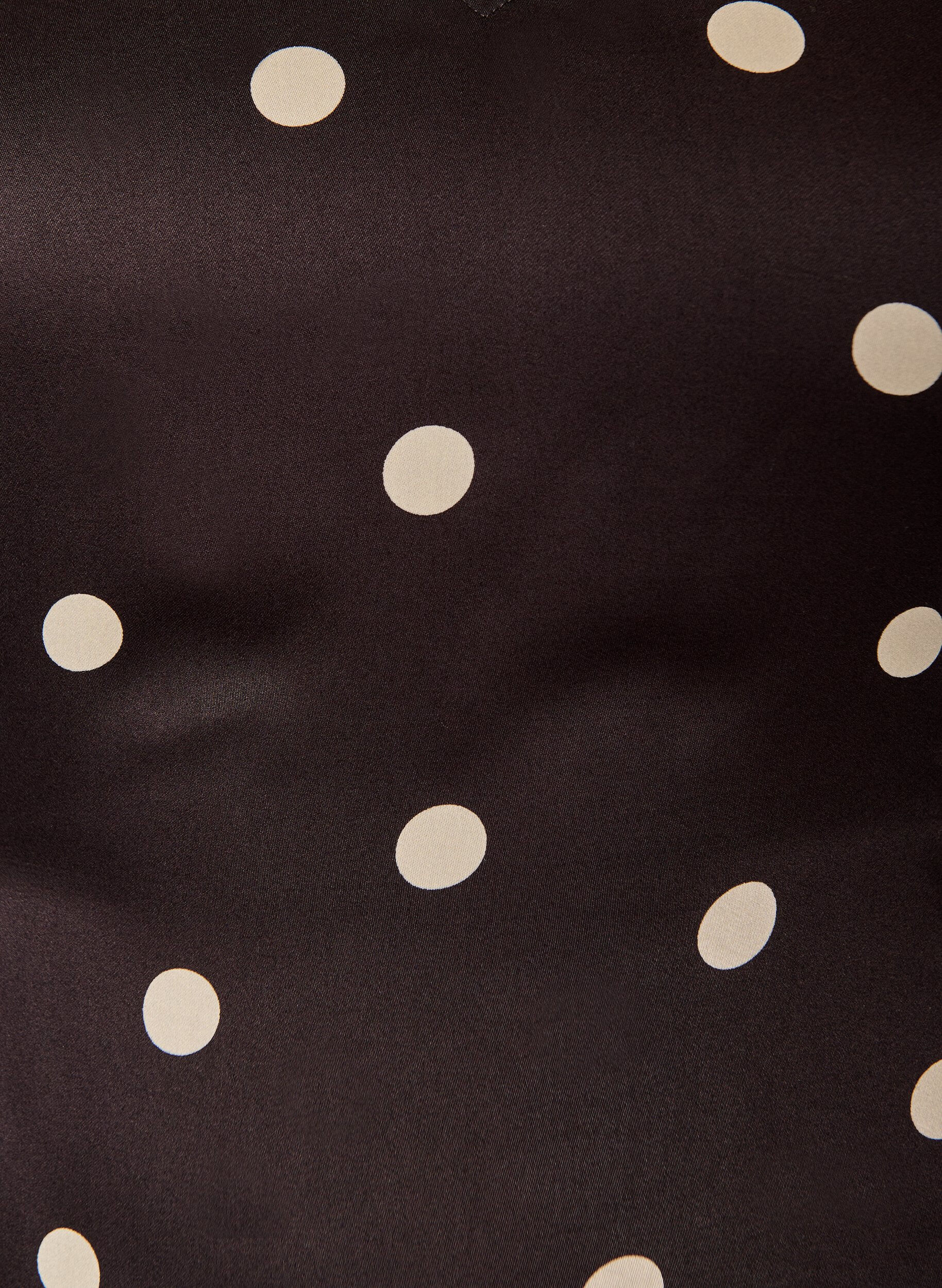 ZizziBlouse en viscose &agrave; pois avec col en V et lien &agrave; nouer, Marron, Packshot image number 2