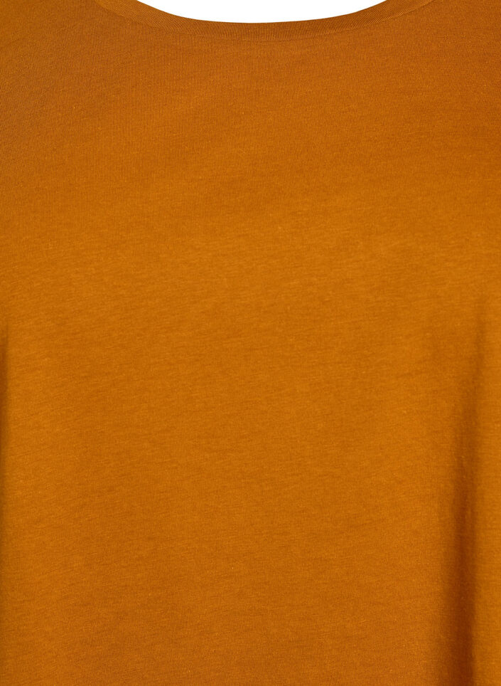 T-shirt &agrave; manches courtes en m&eacute;lange de coton, Orange, Packshot image number 2
