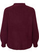 Pullover aus Rippstrick mit Puff&auml;rmeln und Kn&ouml;pfen, Dunkles Bordeaux, Packshot image number 1