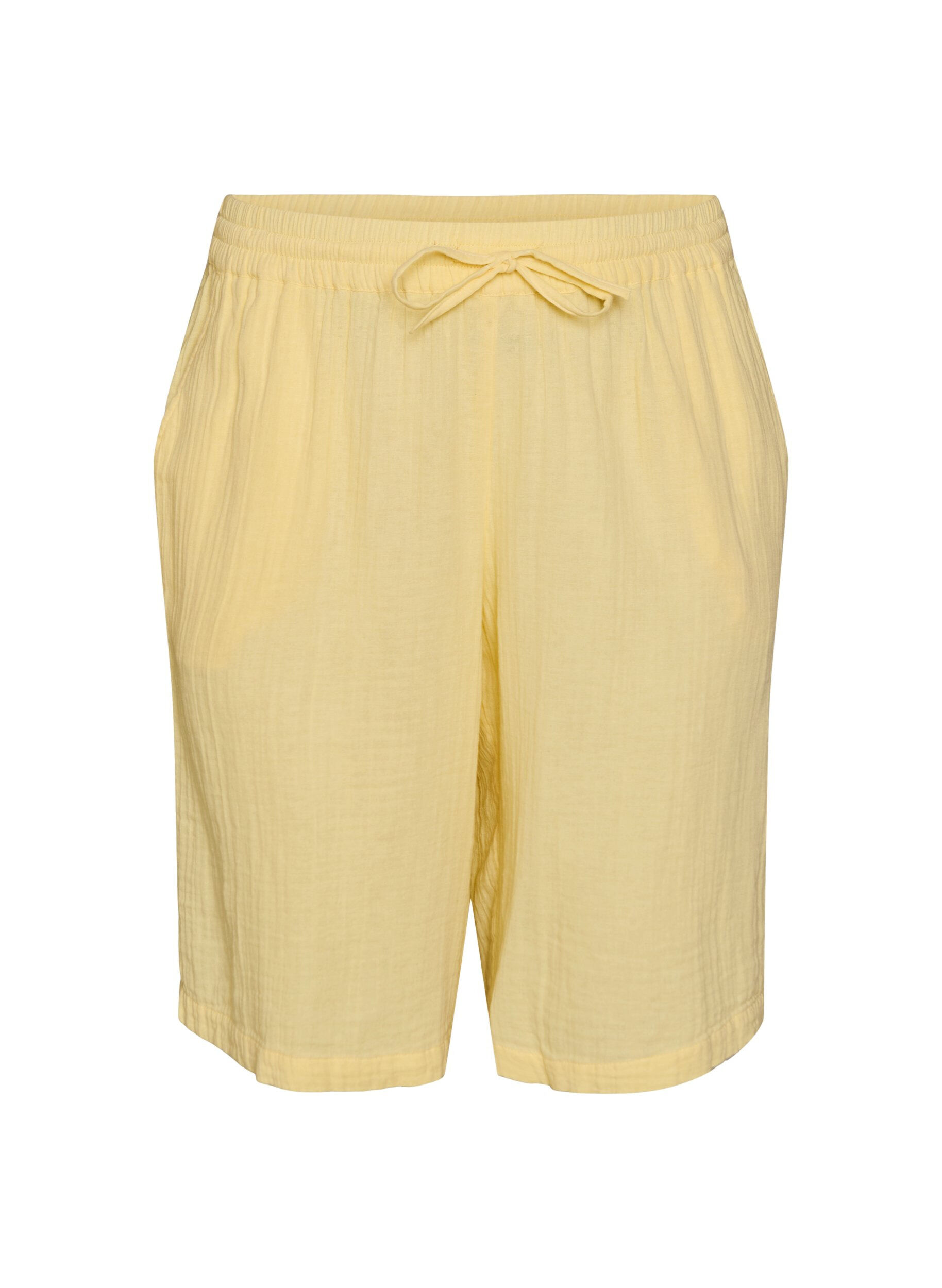 Short ample en mousseline de coton taille haute