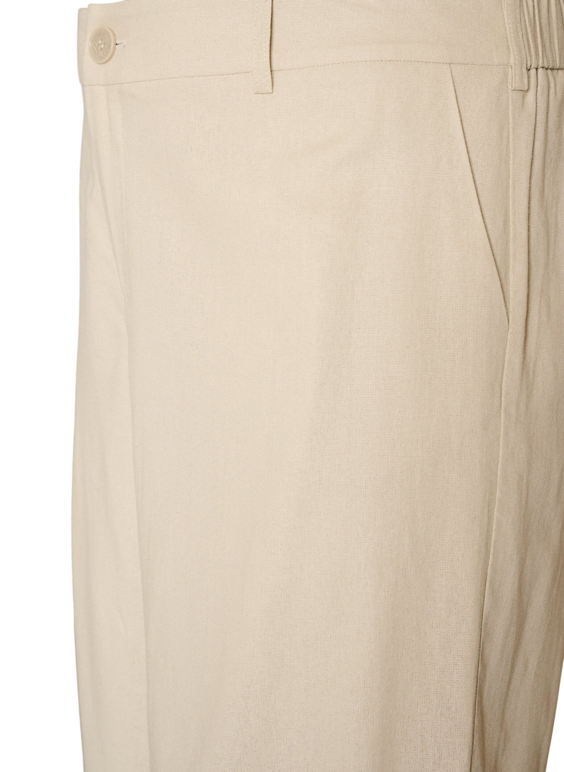 ZizziBermuda taille haute en lin et viscose, Beige, Packshot image number 2