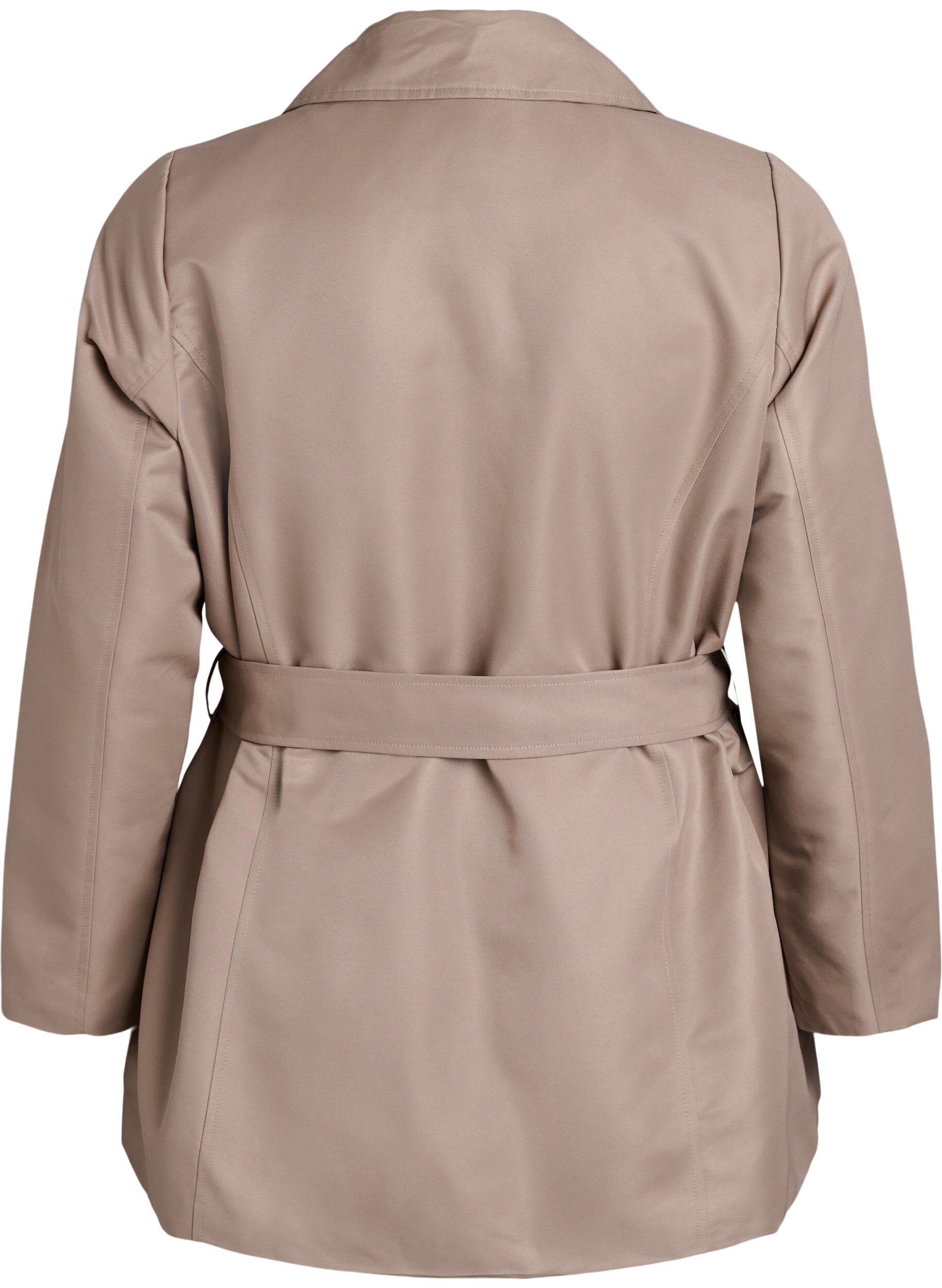 Zizzi Trench court avec ceinture, Gris, Packshot image number 1