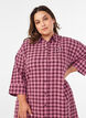 Chemise longue &agrave; carreaux avec manches 3/4, Rose, Model image number 2