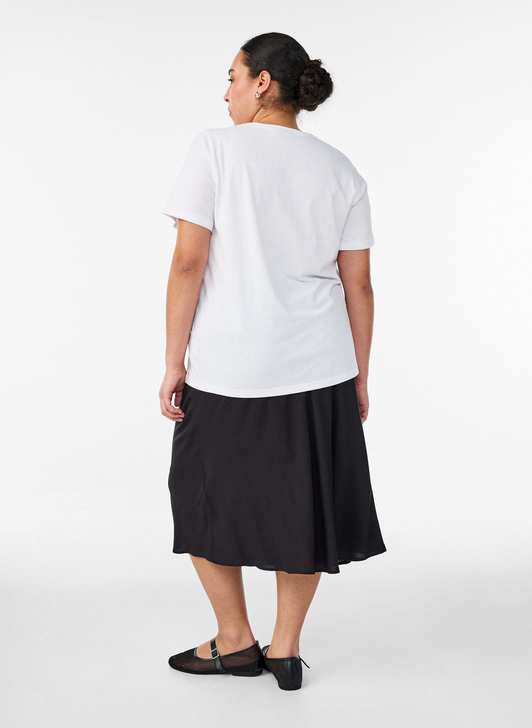 ZizziViskoserock mit elastischem Bund, Schwarz, Model image number 1
