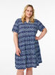 Gemustertes Kleid mit Eins&auml;tzen, Blau, Model image number 0