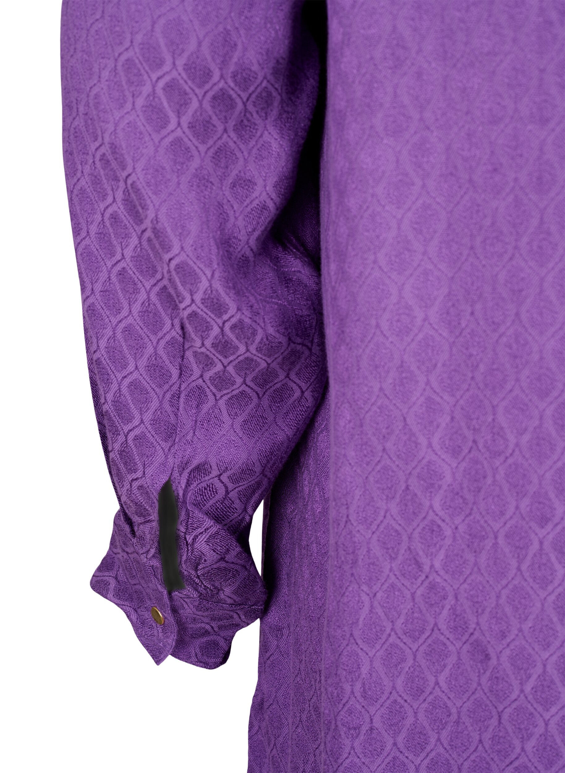Zizzi Tunique en viscose &agrave; motif ton sur ton, Lavender Violet, Packshot image number 3