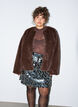 Veste courte en fausse fourrure ouverte sur le devant, Marron, Model image number 0