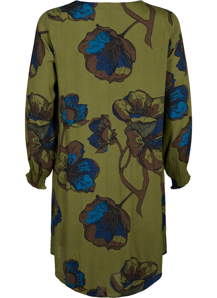 Robe imprim&eacute;e en viscose, Vert, Packshot image number 1