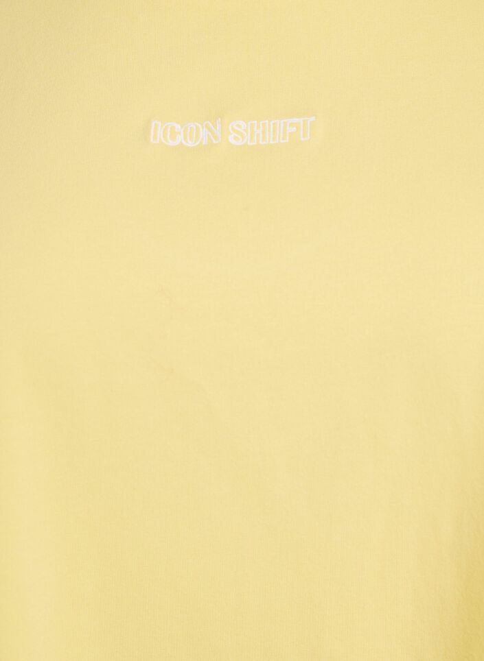 T-Shirt aus Bio-Baumwolle mit kleinem Frontmotiv, Gelb, Packshot image number 2