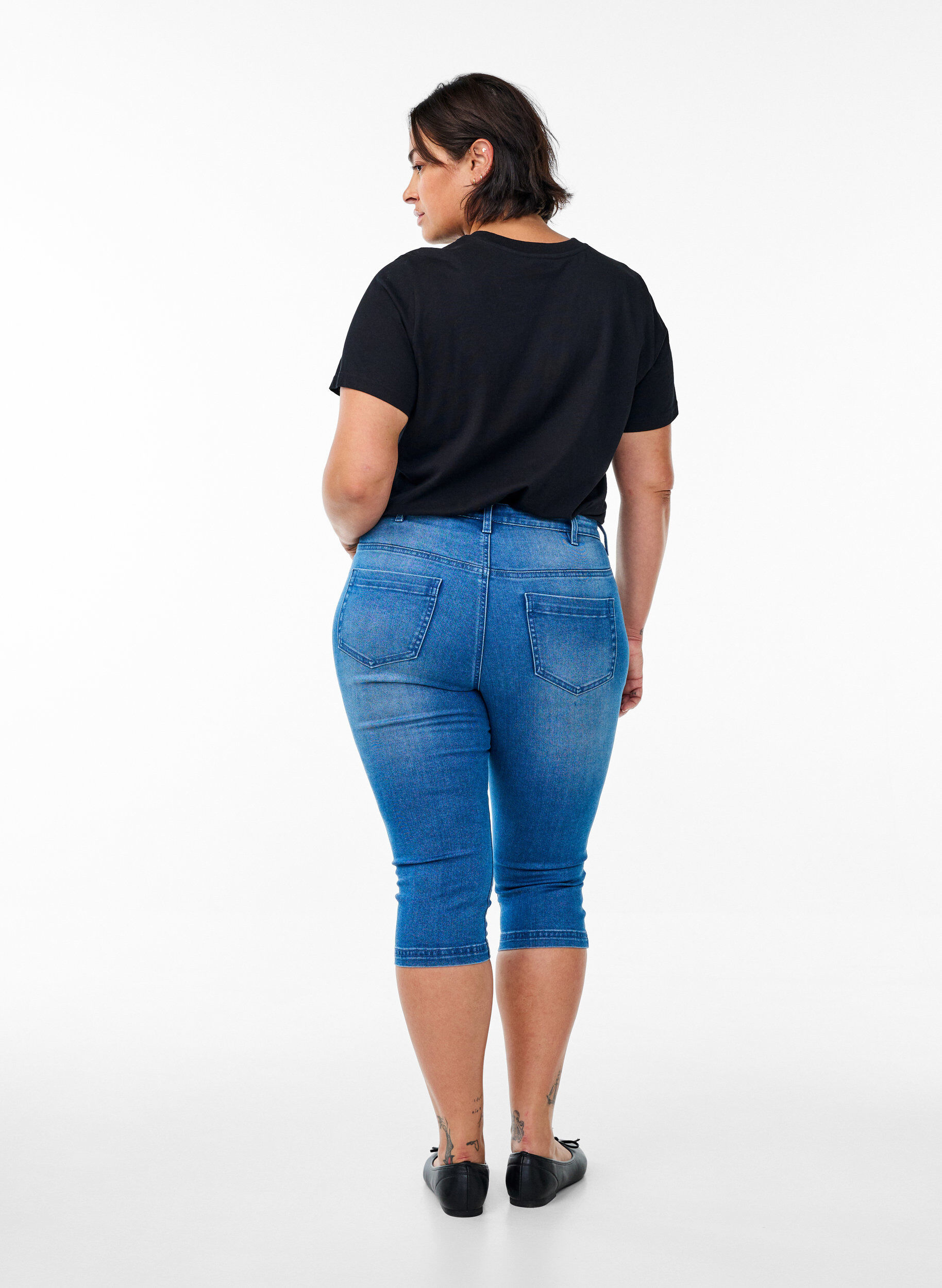 ZizziHoch taillierte Amy Capri Jeans mit Super Slim Fit, Blau, Model image number 1