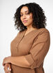 Chemisier en coton à col en V, Coca Mocha, Model image number 2