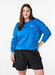 Sweatshirt avec imprim&eacute; texte, Bleu, Model image number 0