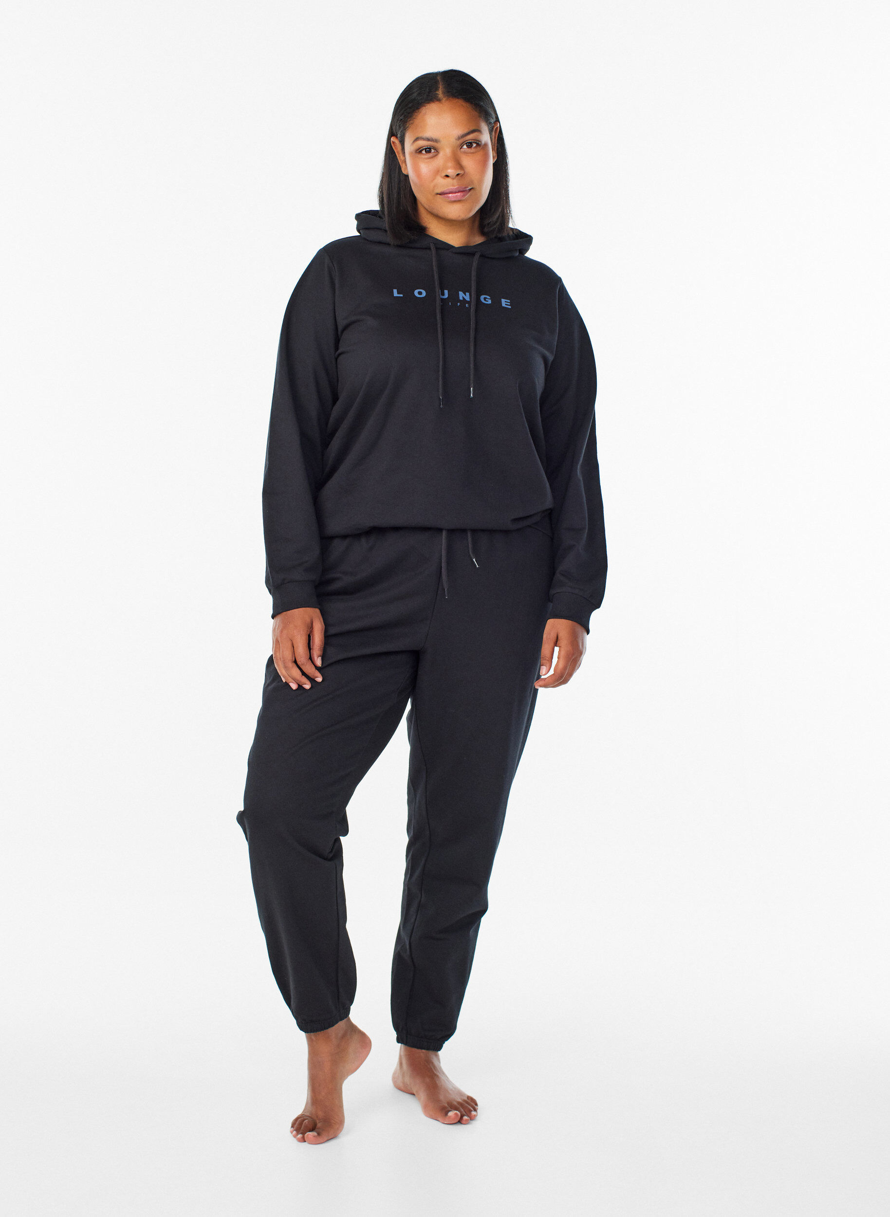 ZizziSweat &agrave; capuche avec imprim&eacute;, Noir, Model image number 1