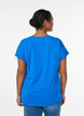 T-shirt &agrave; manches courtes en m&eacute;lange de coton, Bleu, Model image number 2