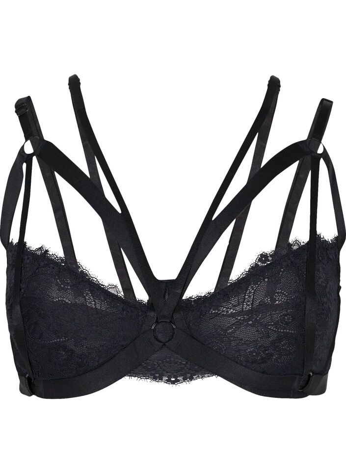 Soutien-gorge à armatures avec cordons, Black, Packshot image number 0