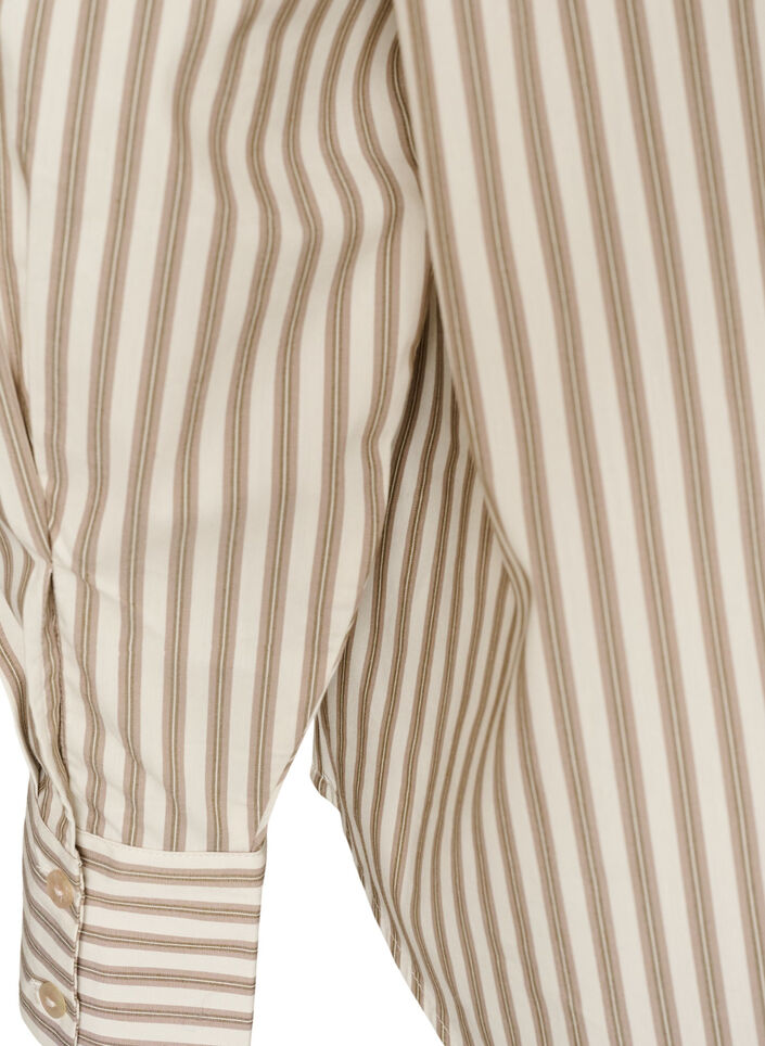 Chemise ray&eacute;e avec lien amovible &agrave; nouer, Beige, Packshot image number 3
