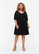 Robe courte en forme de A avec un col en V, Black, Model image number 2