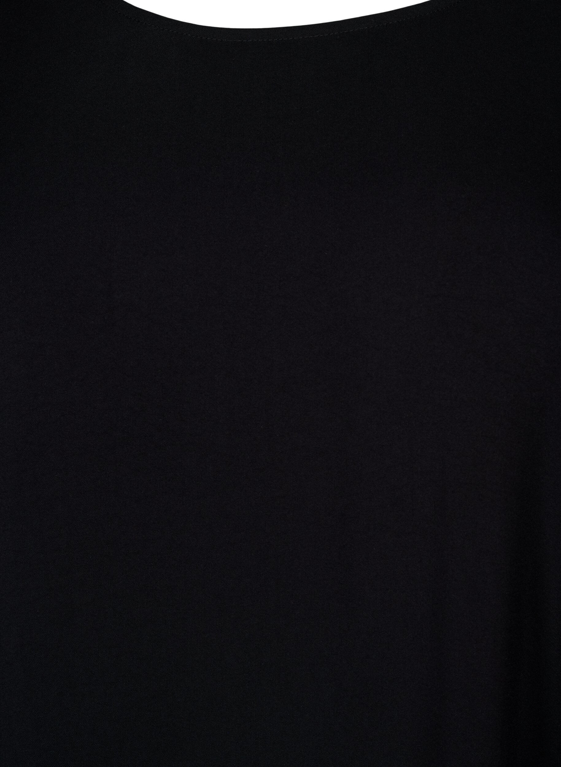 Zizzi Kleid aus Viskose mit Schnittlinie, Schwarz, Packshot image number 2